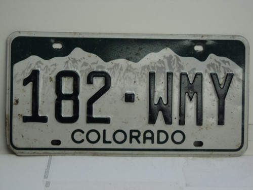 COLORADO License Plate 182 WMY
