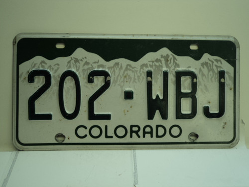 COLORADO License Plate 202 WBJ
