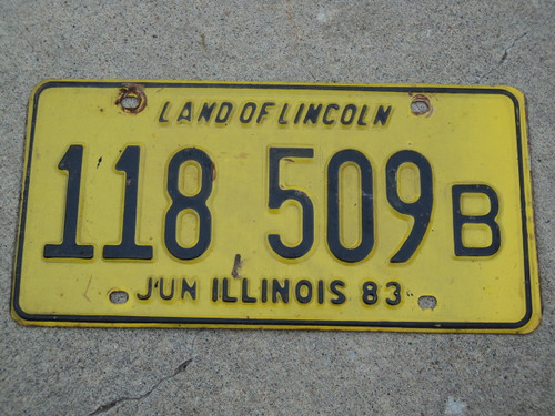 1983 ILLINOIS Land Of Lincoln License Plate 118 509B
