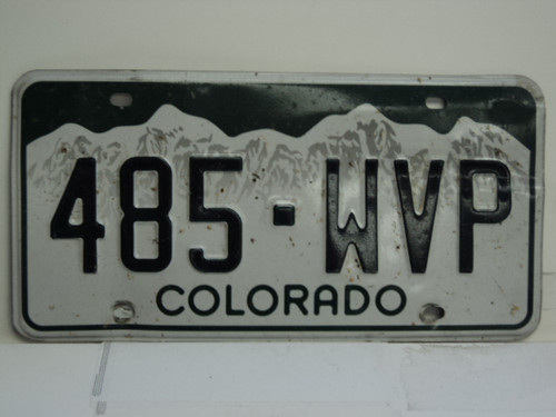 COLORADO License Plate 485 WVP
