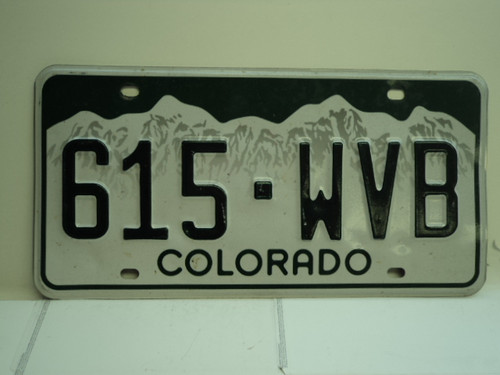 COLORADO License Plate 615 WVB
