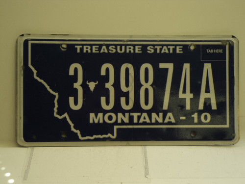 2010 MONTANA Treasure State License Plate 3 39874A