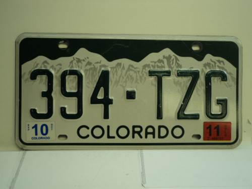 2011 COLORADO License Plate 394 TZG