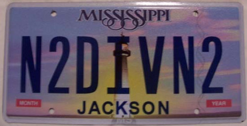 Mississippi Vanity License Plate N2DIVN2