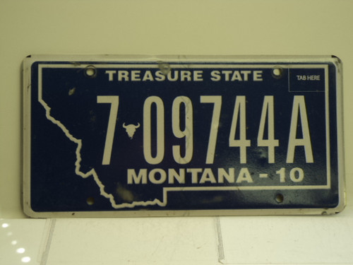 2010 MONTANA Treasure State License Plate 7 09744A