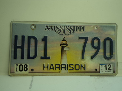 2012 MISSISSIPPI Lighthouse License Plate HD1 790