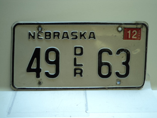 2005 NEBRASKA Dealer License Plate 49 DLR 63