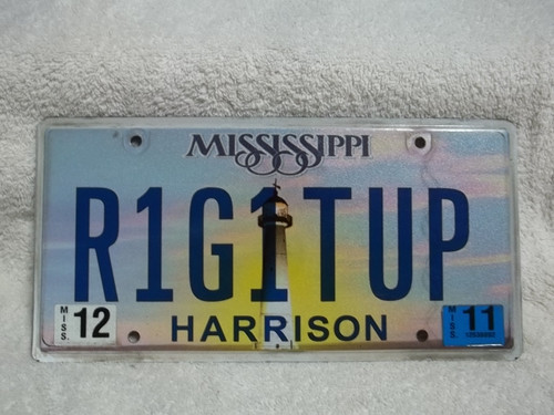 2011 Mississippi Vanity R1G1TUP License Plate
