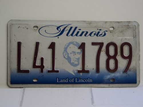 ILLINOIS Land of Lincoln License Plate L41 1789