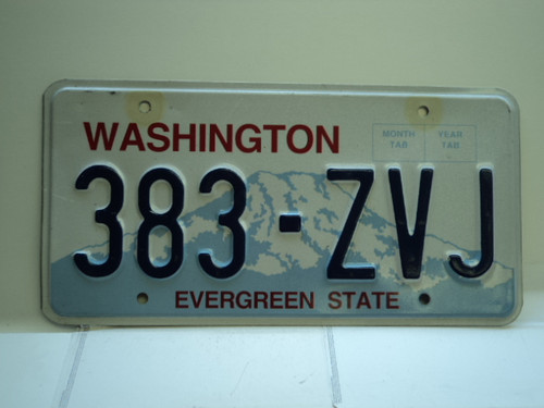 Washington Evergreen State License Plate 383 ZVJ