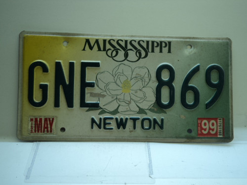 1999 MISSISSIPPI Magnolia License Plate GNE 869