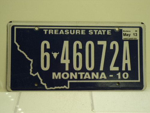 2010 2013 MONTANA Treasure State License Plate 6 46072A