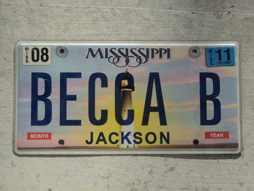 2011 MISSISSIPPI Vanity License Plate BECCA B