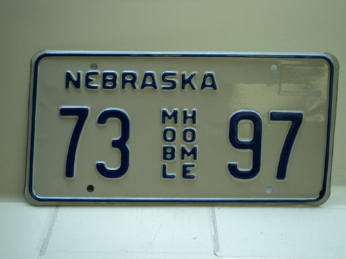 NEBRASKA Mobile Home License Plate 73 AGR 97