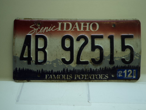 2004 IDAHO Famous Potatoes License Plate 4B 92515