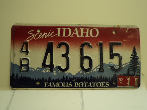 1997 IDAHO Famous Potatoes License Plate 4B 43 615