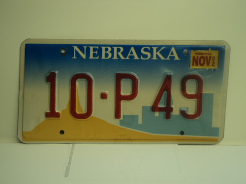 2002 NEBRASKA License Plate 10 P49