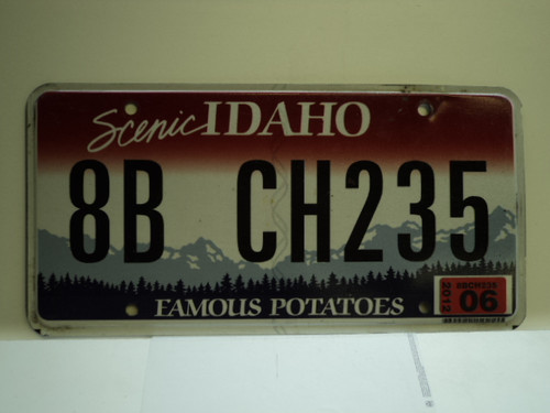 2012 IDAHO Scenic Famous Potatoes License Plate 8B CH235