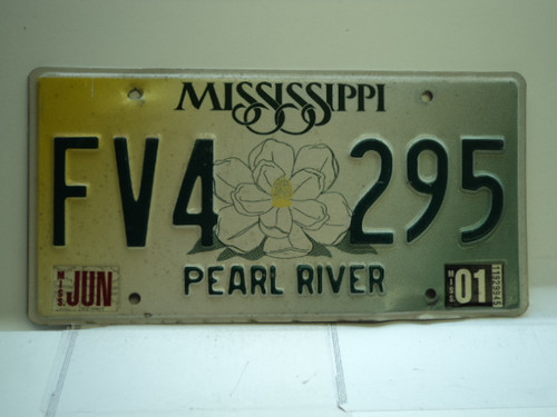 2001 MISSISSIPPI Magnolia License Plate FV4 295