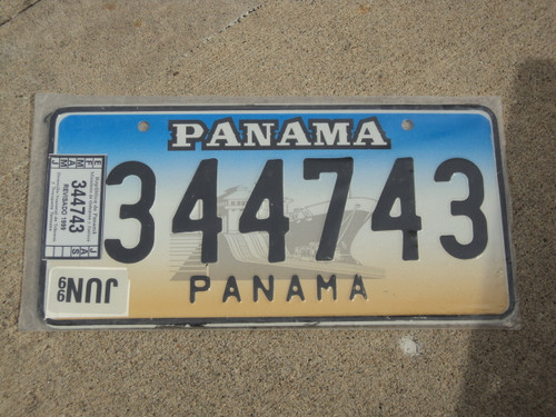 1999 PANAMA License Plate with Sticker 344743