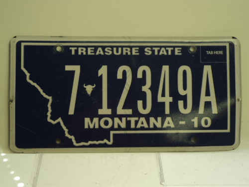 2010 MONTANA Treasure State License Plate 7 12349A