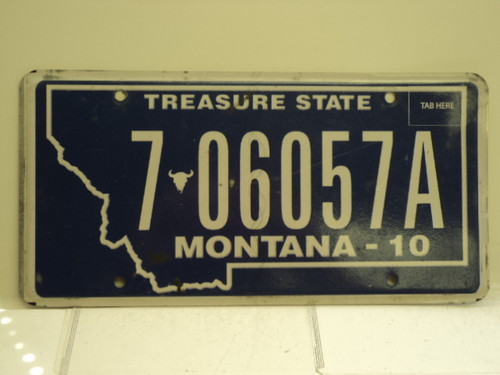 2010 MONTANA Treasure State License Plate 7 06057A