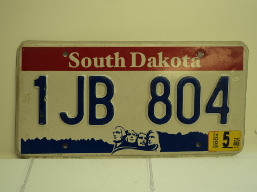 2004 SOUTH DAKOTA Mount Rushmore License Plate 1JB 804