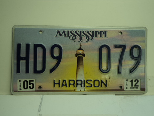 2012 MISSISSIPPI Lighthouse License Plate HD9 079