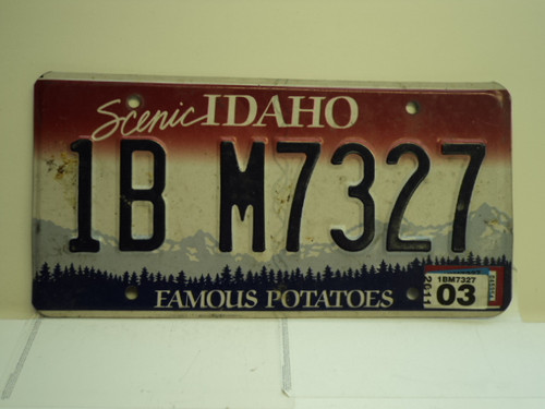 2011 IDAHO Famous Potatoes License Plate 1B M7327