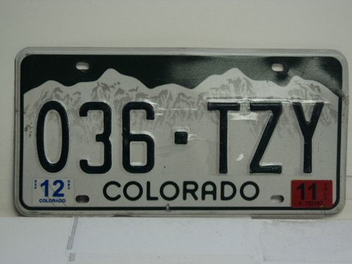 2011 COLORADO License Plate 036 TZY