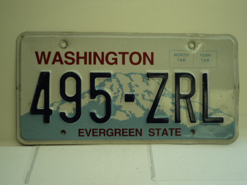 WASHINGTON Evergreen State License Plate 495 ZRL