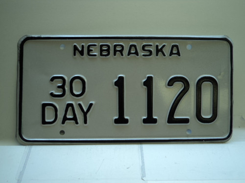 NEBRASKA 30 Day License Plate 1120 1