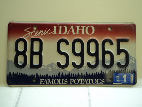 2007 IDAHO Famous Potatoes License Plate 8B S9965