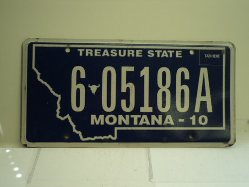 2010 MONTANA Treasure State License Plate 6 05186A