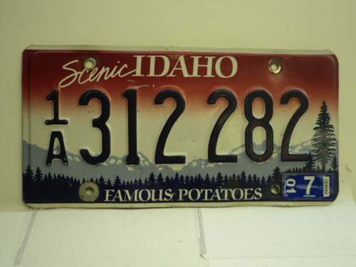 2001 IDAHO Famous Potatoes License Plate 1A 312 282