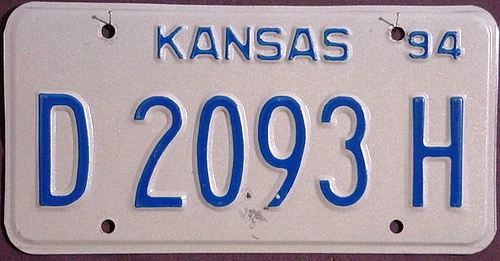 Kansas Dealer 1994 License Plate 2