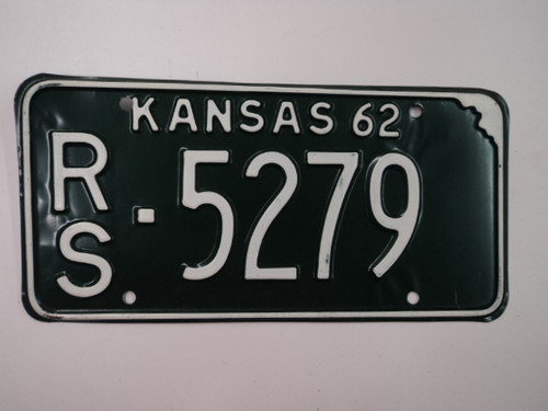 1962 KANSAS License Plate RS 5279