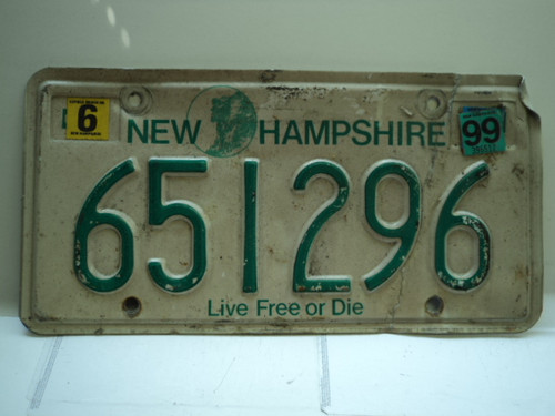 1999 NEW HAMPSHIRE Live Free or Die License Plate 651296