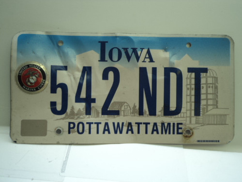 IOWA License Plate 542 NDT