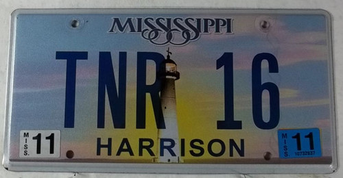 2011 Nov Mississippi Vanity License Plate TNR 16