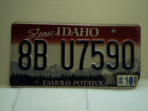 2008 IDAHO Famous Potatoes License Plate 8B U7590