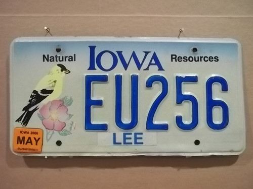 2006 May Iowa EU256 License Plate