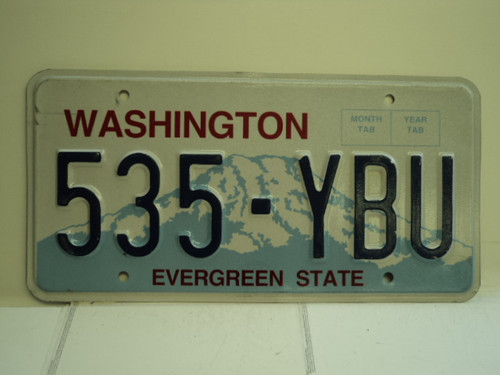 WASHINGTON Evergreen State License Plate 535 YBU