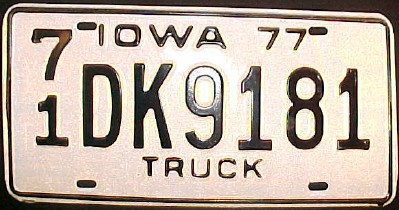 1977 Iowa 71 O'Brien County Truck License Plate 1