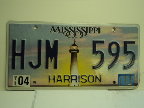 2011 MISSISSIPPI Lighthouse License Plate HJM 595