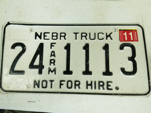 2005 Nebraska Cuming County Commercial License Plate 24 1113