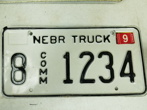 2005 Nebraska Hall County Commercial License Plate 8 1234
