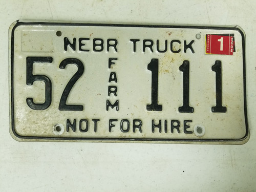 2005 Nebraska Kearney County Farm Truck Not For Hire License Plate 52 111 Triple One