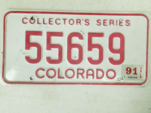 1991 Colorado Collector's Series License Plate 55659