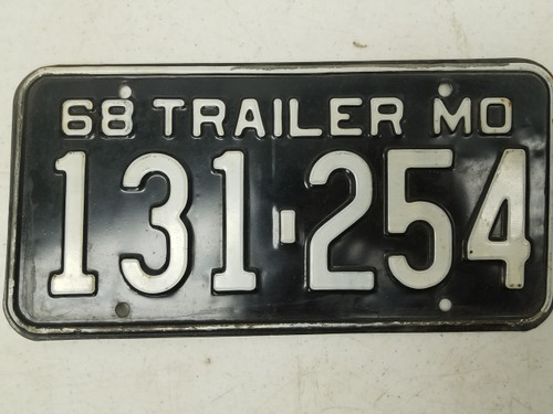 1968 Missouri Show-Me State License Plate 131-254